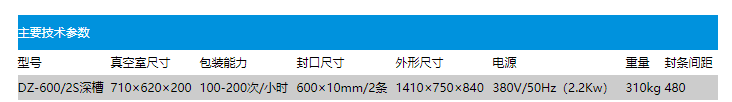 DZ600.2S深槽真空（充氣）包裝機(jī)(圖2)